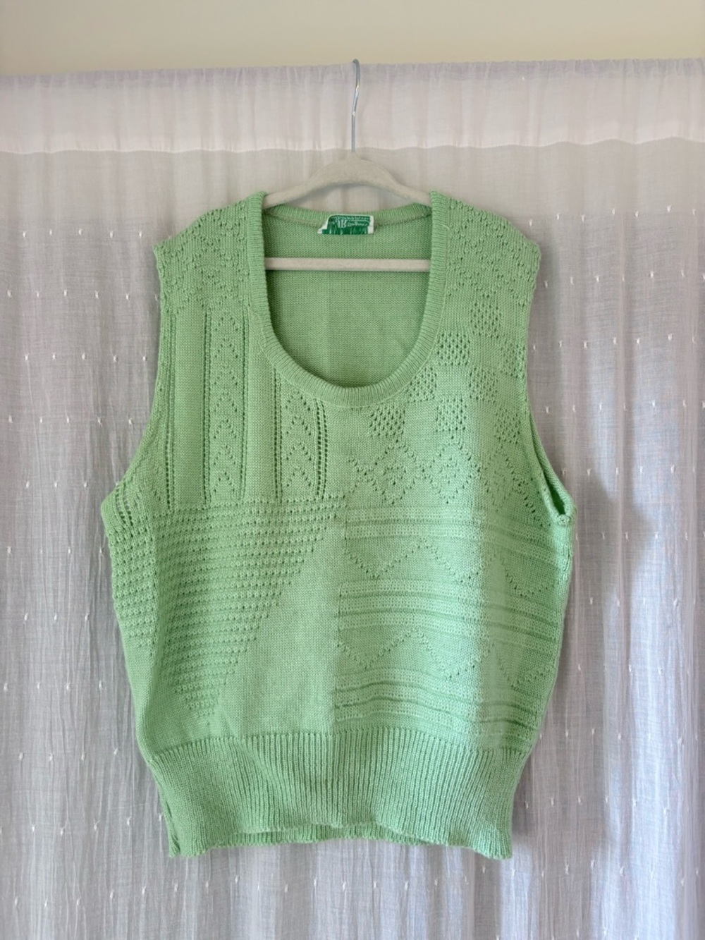 Vintage Sears JR Bazaar Light Green Knit Vest